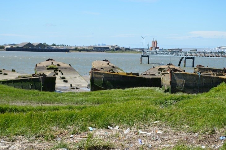 Learn about the concrete barges in  Rainham